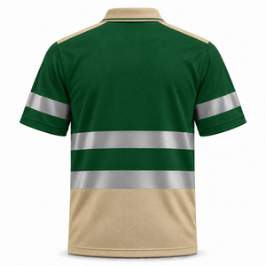 Camiseta Polo de Trabajo Reflectante para Hombre, Marca Privada, Manga Corta, Dos Tonos, Bolsillo en el Pecho, Bandas Plateadas, Uniforme para Trabajadores de Transporte y Carreteras - Product Image 2