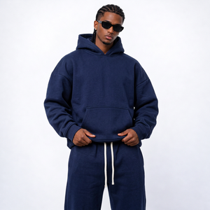 Hoodies en coton à marque privée, 420 g/m², molleton brossé, coupe oversize avec poignets côtelés pour les marques de streetwear - Product Image 1