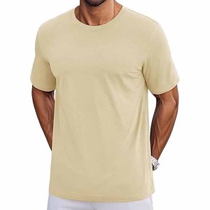 T-shirts pour hommes à manches courtes en coton UPF 50+, légers, respirants, rafraîchissants, décontractés, col rond, t-shirts basiques - Product Image 1