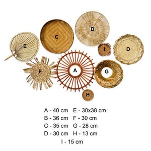 Juego de 9 Cestas de Pared Estilo Boho, Decoración de Pared Tejida a Mano con Hierba Marina para Sala de Estar, Dormitorio, Idea de Regalo de Cumpleaños, Tamaño Personalizado - Product Image 3
