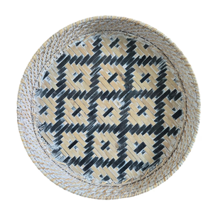 Wholesale Round Bamboo <b>Tray</b> with Rattan Woven Rattan Serving <b>Tray</b> For Coffee Table, Kitchen Countertop from Vietnam - Product Image 3