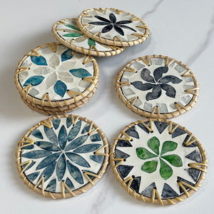 Juego de Platos de Ratán Hechos a Mano, Posavasos Tejidos Naturales, Decoración Ecológica para Mesa de Cocina, TUYET DUNG, Diseño Clásico de Flores, Hecho en Vietnam - Product Image 5