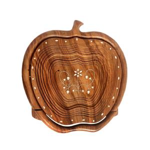 Panier pliable en bois sculpté à la main (marron) - Product Image 4