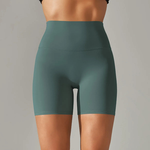 Shorts de yoga taille haute sans couture pour femme, couleur unie, en Spandex Modal, taille élastique, pour entraînement sportif et fitness, 220g, longueur courte - Product Image 1
