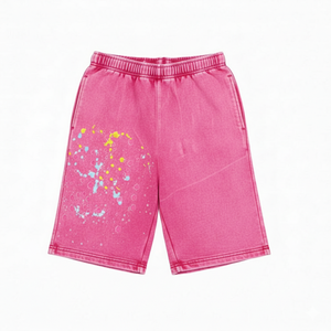 Pantalones Cortos Bermuda Ecológicos para Hombre, Color Rosa, Cintura Elástica, Estilo Casual Urbano, Tela de Algodón Transpirable - Product Image 1