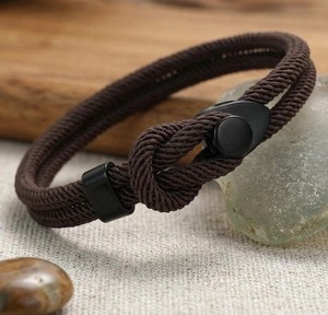 Handmade Adjustable Braided <b>Rope</b> <b>Bracelet</b> for Children's Cute Style Leather and Cotton Material SNH AB 53 - Product Image 1