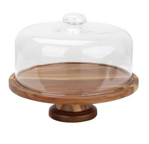 Support de service pour gâteaux aux fruits de forme arrondie, décoration de fête de Noël, vaisselle, support à cupcakes avec couvercle en verre pour hôtels et cafés - Product Image 3