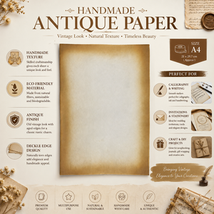 Hojas de Papel Estilo Antiguo Hechas a Mano para Caligrafía, Manualidades, Embalaje, Invitaciones, Escritura, Scrapbooking - Product Image 6