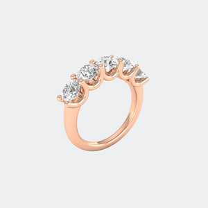 2.40 CTW Luxury Round Brilliant Cut Diamond Five-<b>Stone</b> Band Ring in Classic Prong Setting Elegant Band Fine Jewelry Statement - Product Image 6