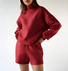 Conjunto de Sudadera Verde Oversize para Mujer con Media Cremallera y Cuello Redondo, para Otoño, ASPINO INTERNATIONAL, de Forro Polar de Secado Rápido, Casual, Bordado - Product Image 2
