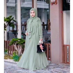 Modest Muslim Women's Khimar Thobe/Thawb Voile Niqab Hijab Breathable Overhead <b>Tie</b>-<b>Back</b> for Spring Prayer Autumn - Product Image 2
