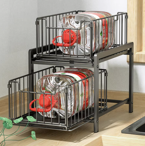 Étagère de rangement pliable multifonctionnelle à double niveau pour épices, sous l'évier, pour cuisine, OEM/ODM Vietnam - Product Image 5