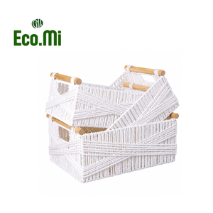 Panier artisanal de haute qualité pour la vente en gros - Prix d'usine - Boîte cadeau 100% tissée à la main en fibre de papier kraft du Vietnam - Product Image 3