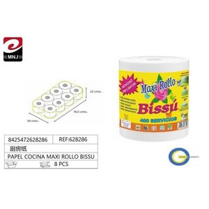 Rotoli di Carta Assorbente Bissu Maxi, 400 Servizi, 8 Pezzi per Cucina e Pulizia - Product Image 1