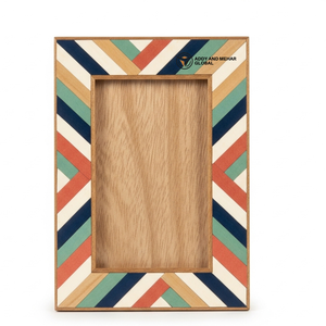 Marco de Fotos de Madera Multicolor |   Diseño de azulejos geométricos |   Marco de Fotos Hecho a Mano - Product Image 6