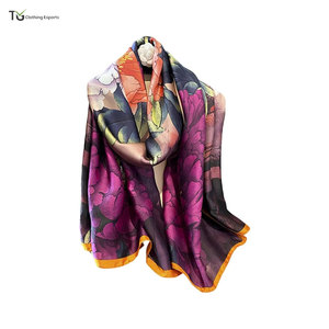 Bufanda de Seda de Lujo para Mujer, Tela Suave y Elegante, Ropa de Moda, Bufanda de Seda con Estampado Personalizado - Product Image 1