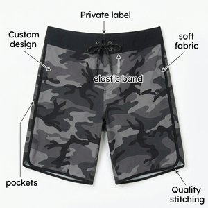 Shorts de bain décontractés pour hommes à imprimé camouflage, séchage rapide, avec cordon de serrage à la taille - Product Image 6