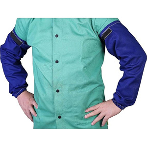 JNM Safety Mangas de Soldadura Resistentes al Calor Azul Rey, Tela de Algodón FR Perforada para Protección de Muñeca a Antebrazo - Product Image 3