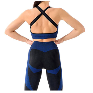 Conjunto de Yoga para Mujer de Primera Calidad, Último Diseño, Transpirable, a Cuadros, Hecho a Medida, de 2 Piezas, Sin Costuras, Ligero, con Logotipo y Color Personalizados - Product Image 6