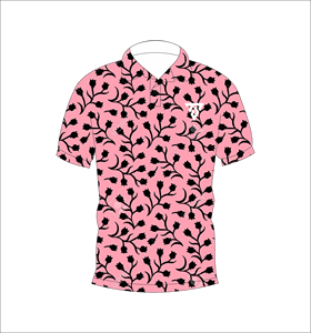 Camisa Polo con Estampado Floral Rosa para Hombre, Casual, de Manga Corta, Verano, Elegante, Ligera, a la Moda - Product Image 4