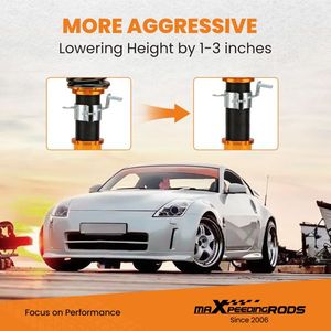 Kits de suspension abaissée réglables avec amortisseurs pour NISSAN 350Z 2003-2008 – Système de réglage des amortisseurs et des ressorts - Product Image 6
