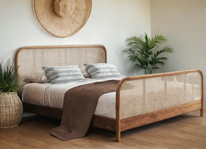 Solid Mahogany Midcentury Modern Platform Bed in California King Size with Excellent Finish for Bedroom Set & Home Furniture - Product Image 2