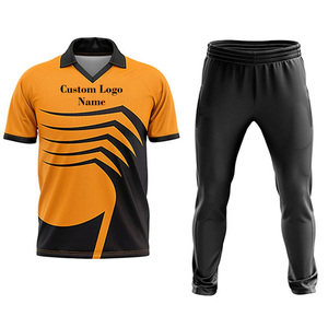 Conjunto de Cricket para Hombre con Estampado Geométrico Amarillo y Negro, Camiseta Polo de Manga Corta y Pantalones a Juego, Secado Rápido, para Todas las Temporadas - Product Image 2