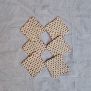 Wholesale Custom Block Printing Fabric Tea Coaster Set With Cotton Quilted, Stitched Piping <b>Edge</b> Tea Table Linen Tea Coffee Mats - Product Image 4