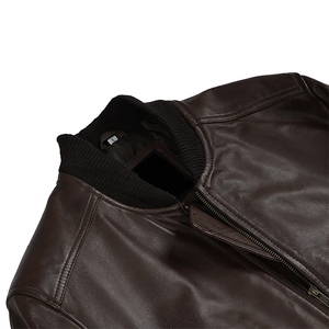 Men’s Black Leather <b>Jacket</b> – Classic Casual Streetwear with Zipper Closure and Comfortable Fit Quick Dry Breathable <b>Long</b> Sleeves - Product Image 5