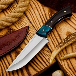 Couteau de chasse et de camping haut de gamme à lame fixe en acier Damas, fait main, manche en bois, service OEM, garantie 3 ans pour les marchés des États-Unis et d'Europe - Product Image 1
