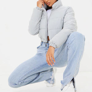 Custom <b>Women</b> Short Cropped Racer <b>Jacket</b> Premium Streetwear Zip Front Stand Eco-Friendly Waterproof Outerwear OEM ODM Wholesale - Product Image 5