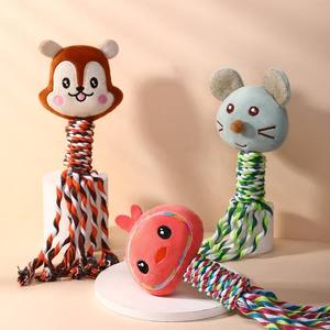 Jouet à mâcher pour chien en coton et peluche, motif animal de dessin animé mignon, haute qualité, résistant aux morsures, interactif - Product Image 2