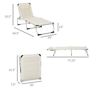 Chaise de plage pliable, chaise longue confortable pour la détente en plein air - Product Image 3