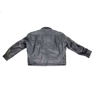 Veste en cuir de vache véritable pour homme, noire, marque personnalisée, style motard vintage, coupe-vent, imperméable, écologique - Product Image 4