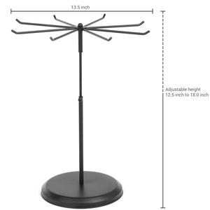 Expositor giratorio para collares con brazos radiales, rotación suave, diseño que ahorra espacio, almacenamiento antienredos, elegante organizador de tocador - Product Image 6