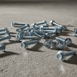 Tornillos autorroscantes de cabeza hexagonal con punta TEK, clase 4.8/6.8, rosca gruesa, acero al carbono zincado, pulgadas PDC - Product Image 1