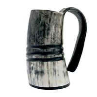 Mug classique en corne de buffle Viking Love, fait main, durable, avec logo personnalisé, forme naturelle, pour cadeaux d'affaires