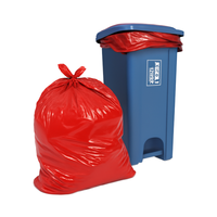40*46cm, 60 microns Sacs à déchets Grands sacs en plastique rouge 55-60 gallons pour rouleau de déchets à usage intensif PE pour le bureau, l'hôtel et le jardin