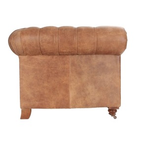 Premium Chesterfield Two Seater Leather <b>Sofa</b> with Deep Quilted Upholstery Rolled Arms Solid Wood Legs Elegant Lounge Seating - Product Image 5