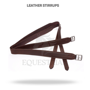 Premium <b>Leather</b> Stirrup Straps English Saddle Stirrup <b>Leathers</b> Equestrian Riding Equipment - Product Image 2