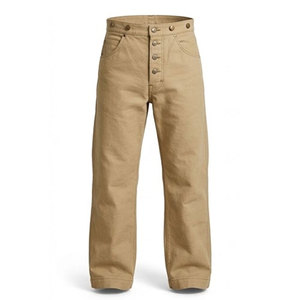 Pantalon de travail robuste en toile légère, motif traditionnel, coutures renforcées, poches pratiques, respectueux de l'environnement - Product Image 1