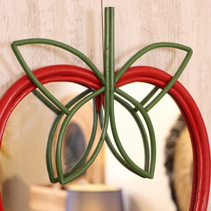 Best Selling Rattan <b>Mirror</b> Apple Shape Wall Decor Handmade Natural Frame Eco Friendly Sustainable Wholesale Bulk OEM Supplier - Product Image 5