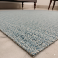 Tapis Kilim en Coton de Haute Qualité en Gros, Écologiques, Adaptés aux Animaux, Résistants aux Taches, Anti-Bactériens, Motif Floral Bleu