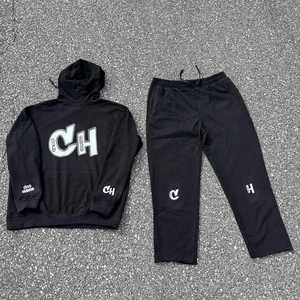 Conjunto Deportivo Personalizado 2026, Sudadera con Capucha Negra y Pantalones Jogger, 100% Algodón, Estilo Urbano, Unisex, Otoño, Ropa Casual - Product Image 6