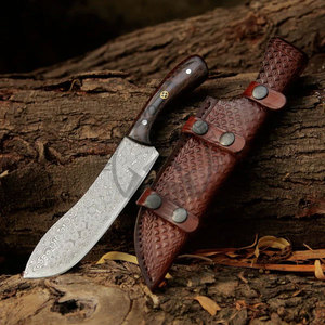 Couteau à lame fixe de marque haut de gamme, couteau de chasse artisanal en acier Damas, couteau de camping en plein air, couteau de survie avec manche en bois Venge - Product Image 3