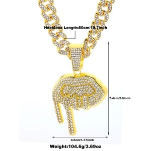 Full <b>Iced</b> <b>Out</b> Moissanite Diamond Pendant with Stainless Steel <b>Chain</b> Luxury Hip Hop Jewelry for Celebrity Styling and Parties - Product Image 2