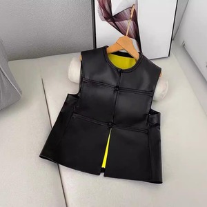 เสื้อกั๊กผ้าใบกันน้ำหนังแท้สำหรับผู้หญิงฤดูหนาว แขนกุด ใส่ทำงาน เสื้อคลุมคุณภาพสูง - Product Image 5