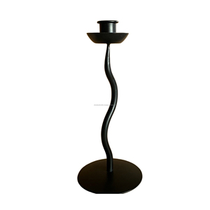Vintage Wrought Iron Candle Holder Custom Price High Quality Metal for Home Restaurant Hotel Office Wedding Decor in <b>Black</b> - Product Image 2