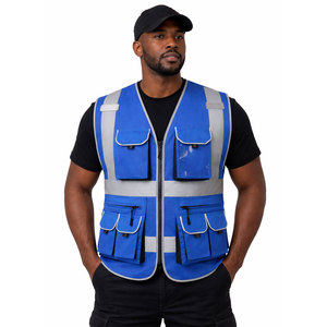 Gilet de sécurité haute visibilité personnalisé, bandes réfléchissantes, tissu respirant et doux, poches zippées, vêtements de sécurité réfléchissants en gros - Product Image 1