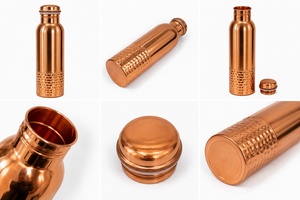 Pure Copper Hammered <b>Water</b> <b>Bottle</b> Leak-Proof Ayurvedic Health <b>Bottle</b> Drinkware Eco Friendly for Wholesale <b>Bulk</b> Supply <b>Bottle</b> - Product Image 6